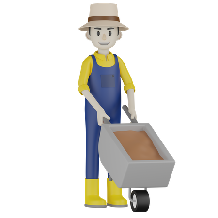 Holding Mini Cart  3D Icon