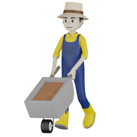 Holding Mini Cart  3D Illustration