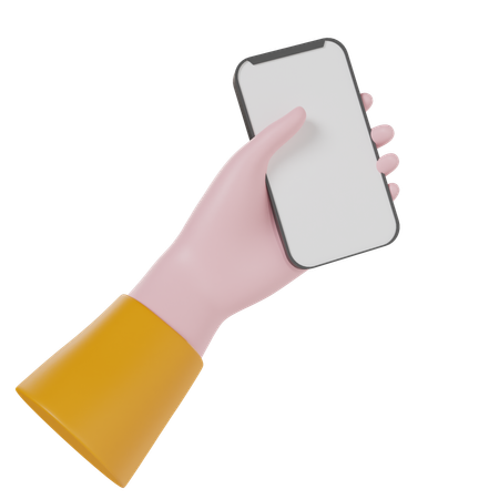 Holding mobile  3D Icon