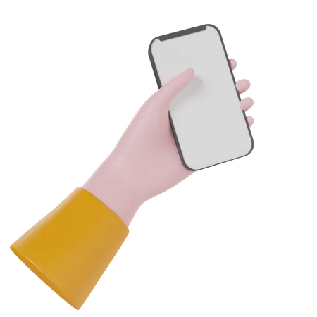 Holding mobile  3D Icon