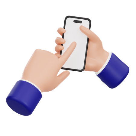 Holding Mobile  3D Icon