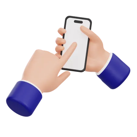 Holding Mobile  3D Icon