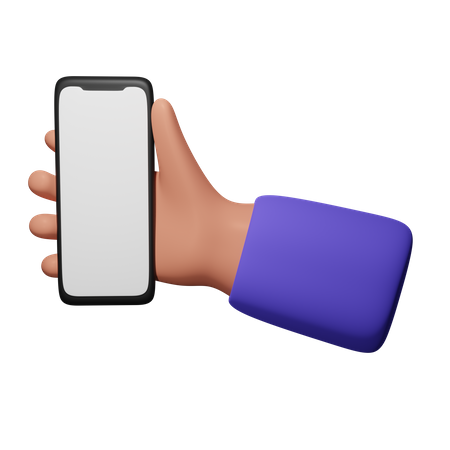 Holding Mobile  3D Icon