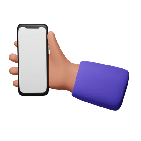 Holding Mobile  3D Icon