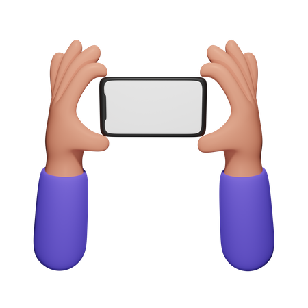 Holding Mobile  3D Icon