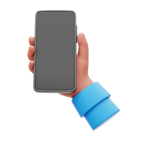 Holding Mobile Phone  3D Icon