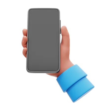 Holding Mobile Phone  3D Icon