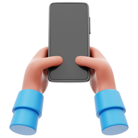 Holding Mobile Phone  3D Icon