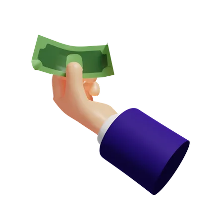 Holding Money  3D Illustration