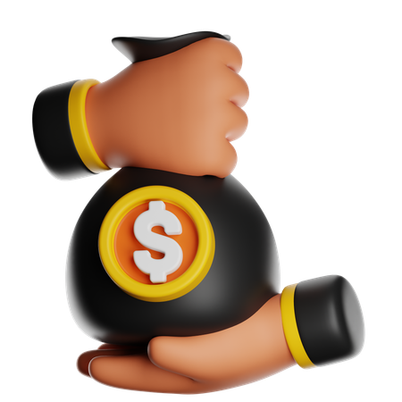 Holding Money Bag  3D Icon