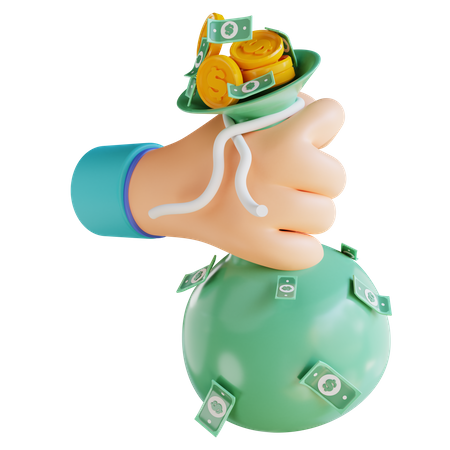 Holding Money Bag  3D Icon