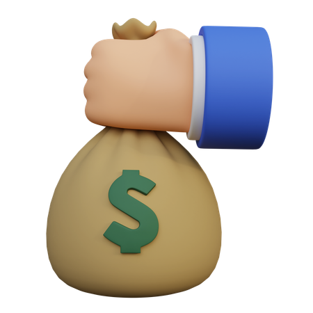 Holding Money Bag  3D Icon