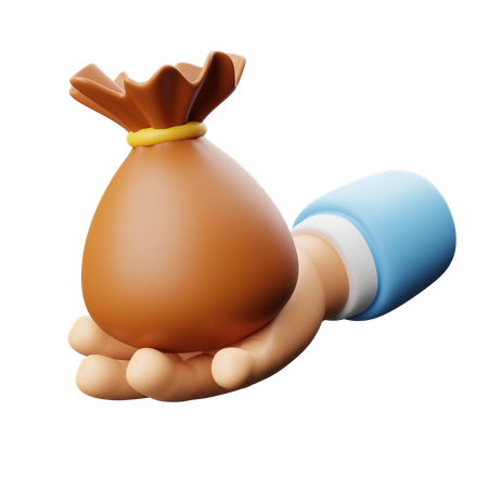Holding Money Bag  3D Icon