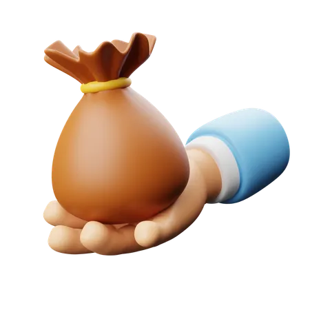 Holding Money Bag  3D Icon