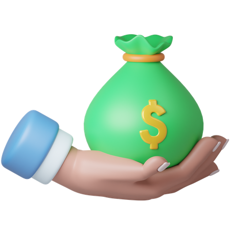 Holding Money Bag  3D Icon