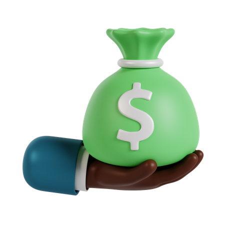 Holding Money Bag Hand Gesture  3D Illustration