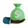 holding money 3d logo
