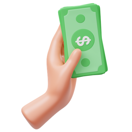 Holding Money Hand Gesture  3D Icon