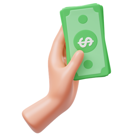 Holding Money Hand Gesture  3D Icon