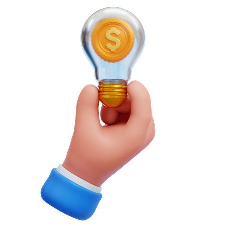 Holding Money Idea  3D Icon