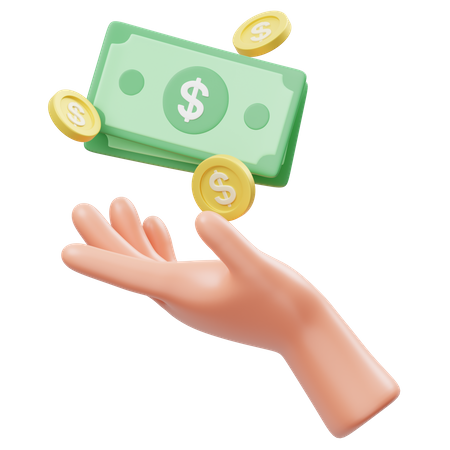 Holding Moneys Hand Gesture  3D Icon