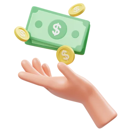 Holding Moneys Hand Gesture  3D Icon