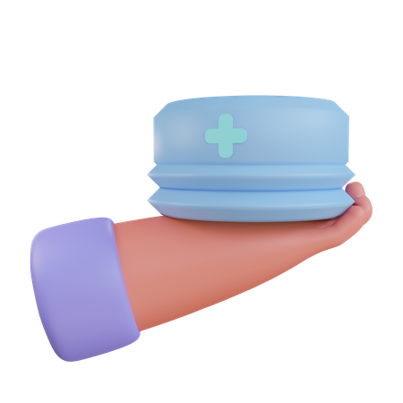 Holding Nurse Cap 3D Icon