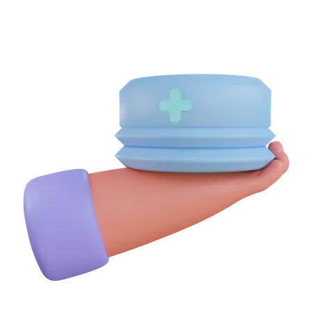 Holding Nurse Cap 3D Icon