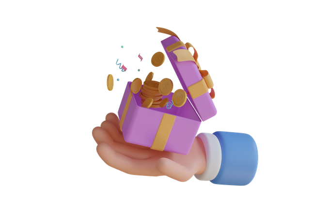 Holding Open Gift  3D Icon