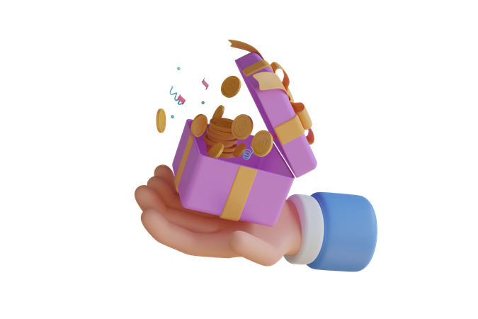 Holding Open Gift 3D Icon