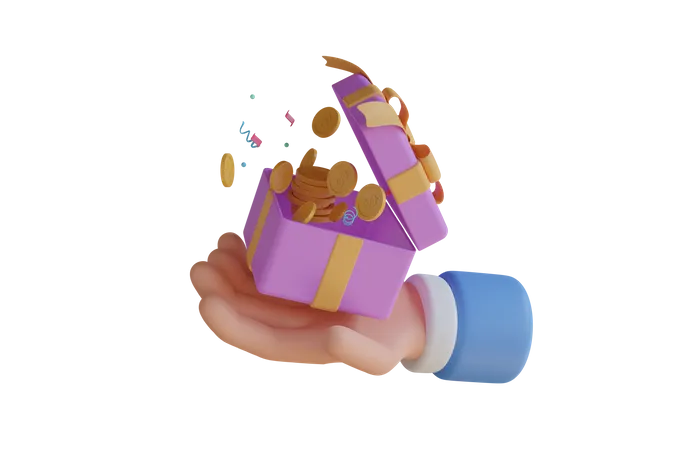 Holding Open Gift 3D Icon