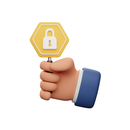 Holding Padlock Symbol  3D Icon