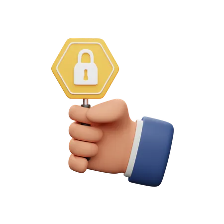 Holding Padlock Symbol  3D Icon