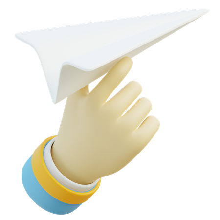 Holding Paper Plane  3D Icon
