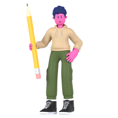 Holding pencil  3D Icon