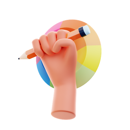 Holding Pencil  3D Icon
