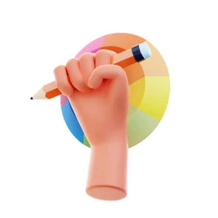 Holding Pencil  3D Icon