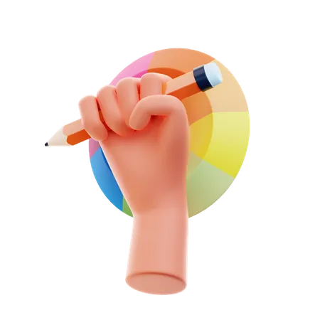 Holding Pencil  3D Icon