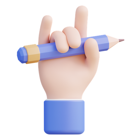 Holding Pencil  3D Icon