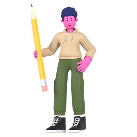 Holding pencil  3D Icon