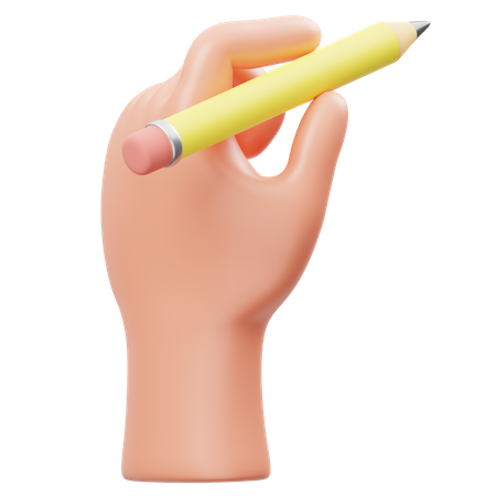 Holding Pencil Hand Gesture  3D Icon