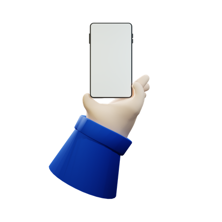 Holding phone in hand vertically  3D Illustration