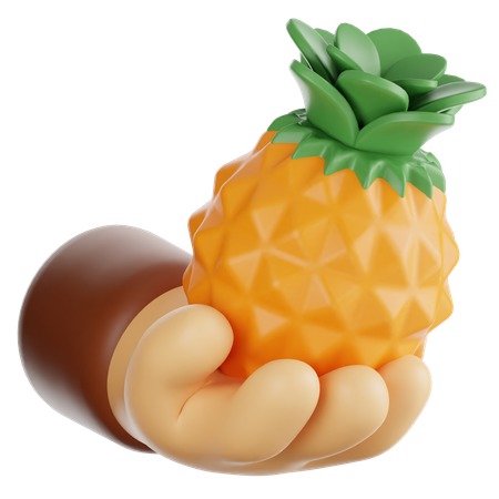 Holding Pineapple  3D Icon