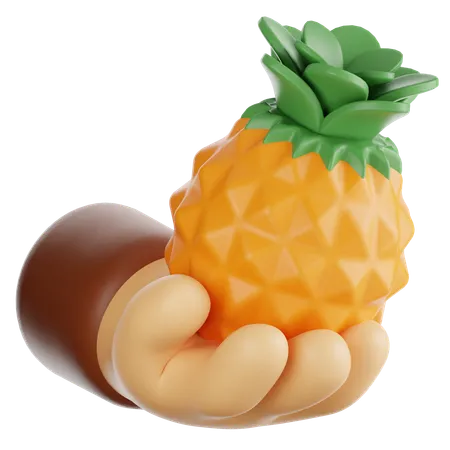 Holding Pineapple  3D Icon