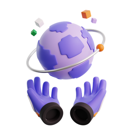 Holding planet  3D Icon