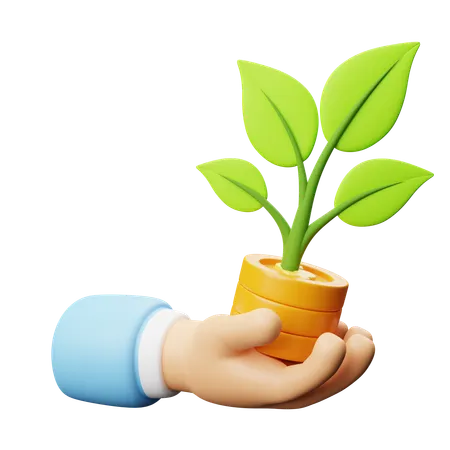 Holding Plant  3D Icon