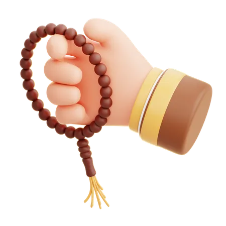 Holding Prayer Beads Dhikr Ramadan  3D Icon