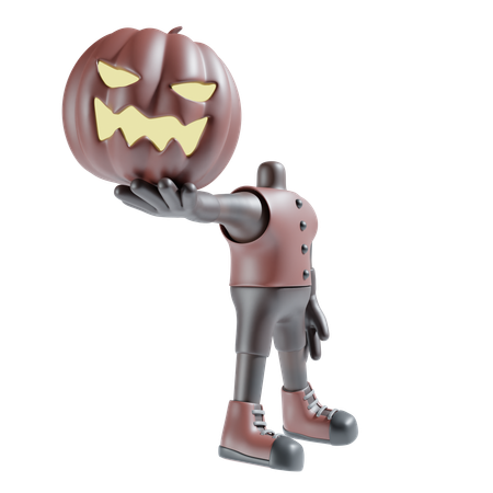 Holding pumpkin face  3D Icon