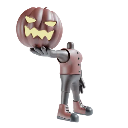 Holding pumpkin face  3D Icon