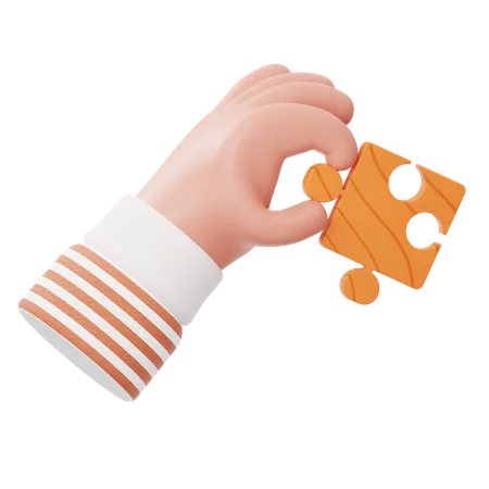 Holding Puzzle  3D Illustration